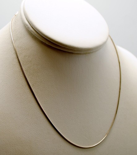STERLING SILVER ROUND SNAKE CHAIN LINKED NECKLACE 16.0" #F159 - Picture 2 of 3