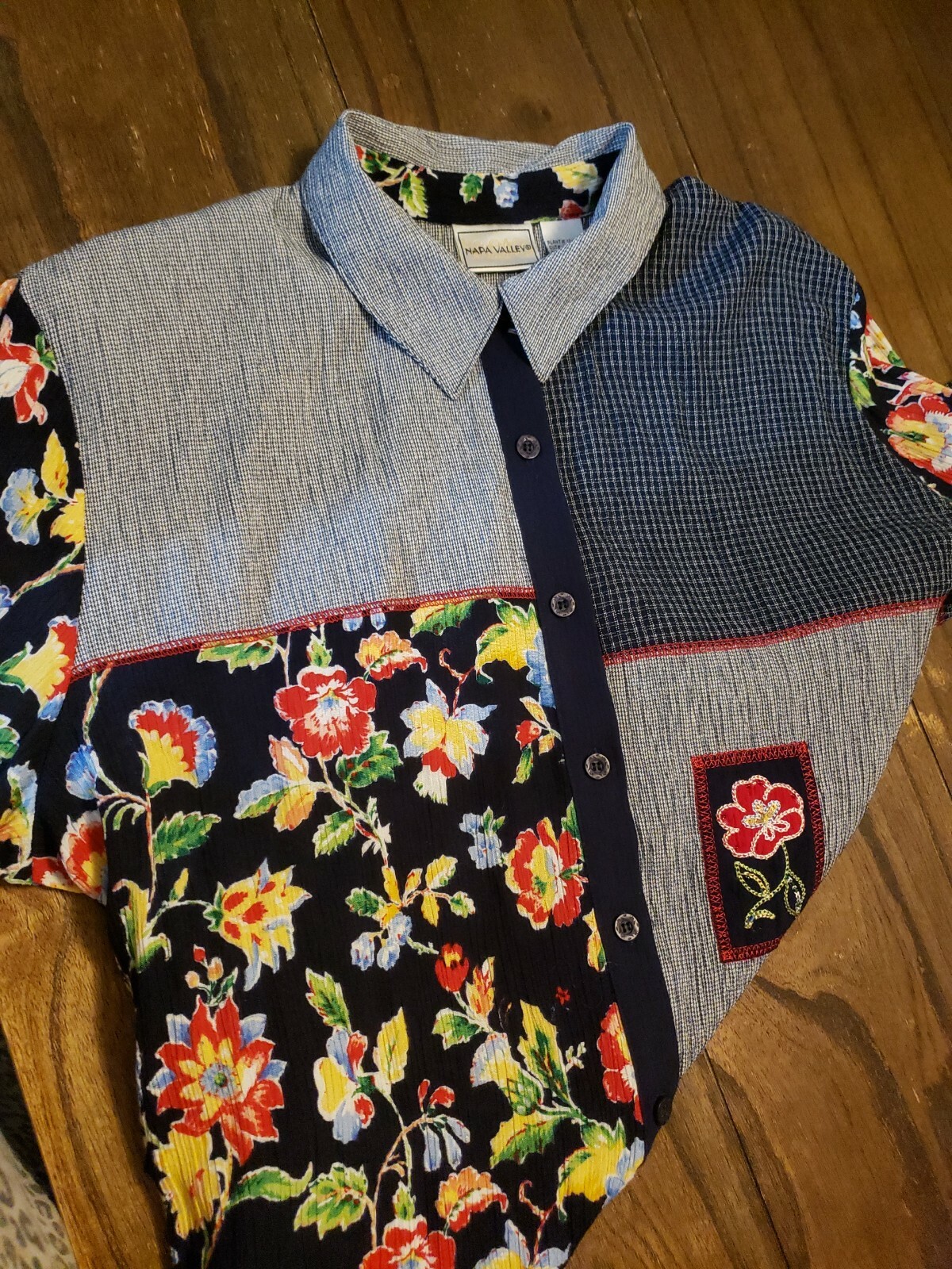 Napa Valley VTG patchwork Embroidered Embellished… - image 4