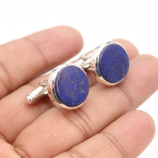 Lapis Lazuli Gemstone 925 Sterling Silver Tuxedo Studs Cufflinks