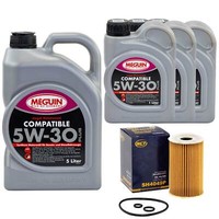 MotoröL Set Compatible 5W-30 Meguin 8 Liter + ÖLfilter FüR VW Transporter VI 2.0