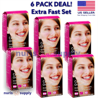 6 Pack, Cavex Orthotrace Color-Change Alginate Impression Material Extra Fast 