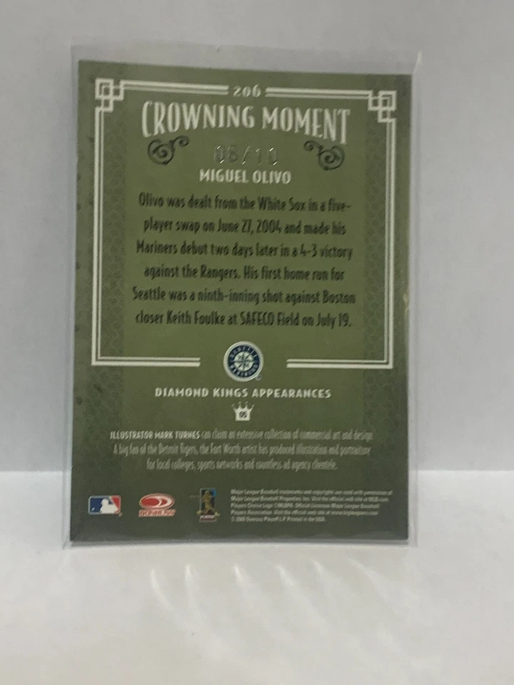 2005 Diamond Kings "HAWAII CONFERENCE" embossed - MIGUEL OLIVO #'d/10 - Image 2 of 2