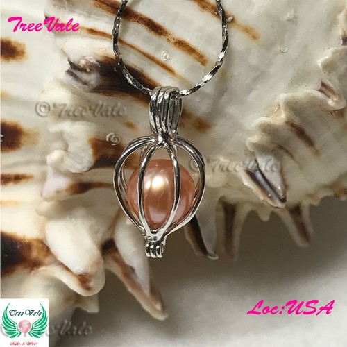 Rainy Drop - 925 Sterling Silver - Locket Pearl Cage Pendant - Hold 5mm-9mm - Picture 2 of 6