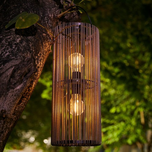 Solar Laternen Outdoor Wasserdicht Hängend Rattan Weben Solar Garten Laterne... - Bild 3 von 6
