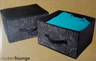 Set of 2 Storage Bins Drawers Black Fabric Student Lounge 8.3" x 11.4" x 11.4"