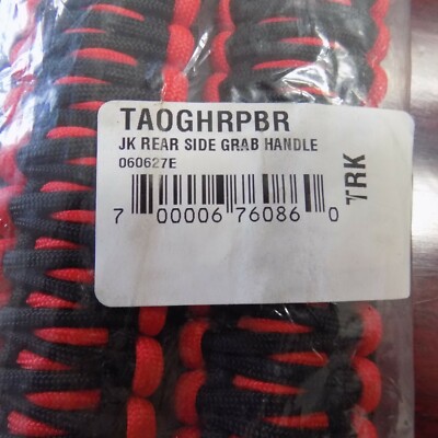 BARTACT Paracord Grab Handles For Jeep Wrangler JK/SD – Pair In Red & Black (Heavy Duty)