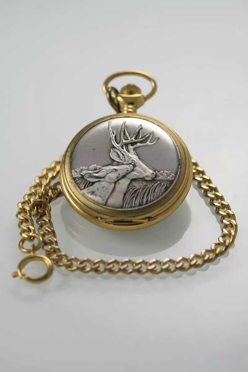 Phillip crowe shop deer pocket watch