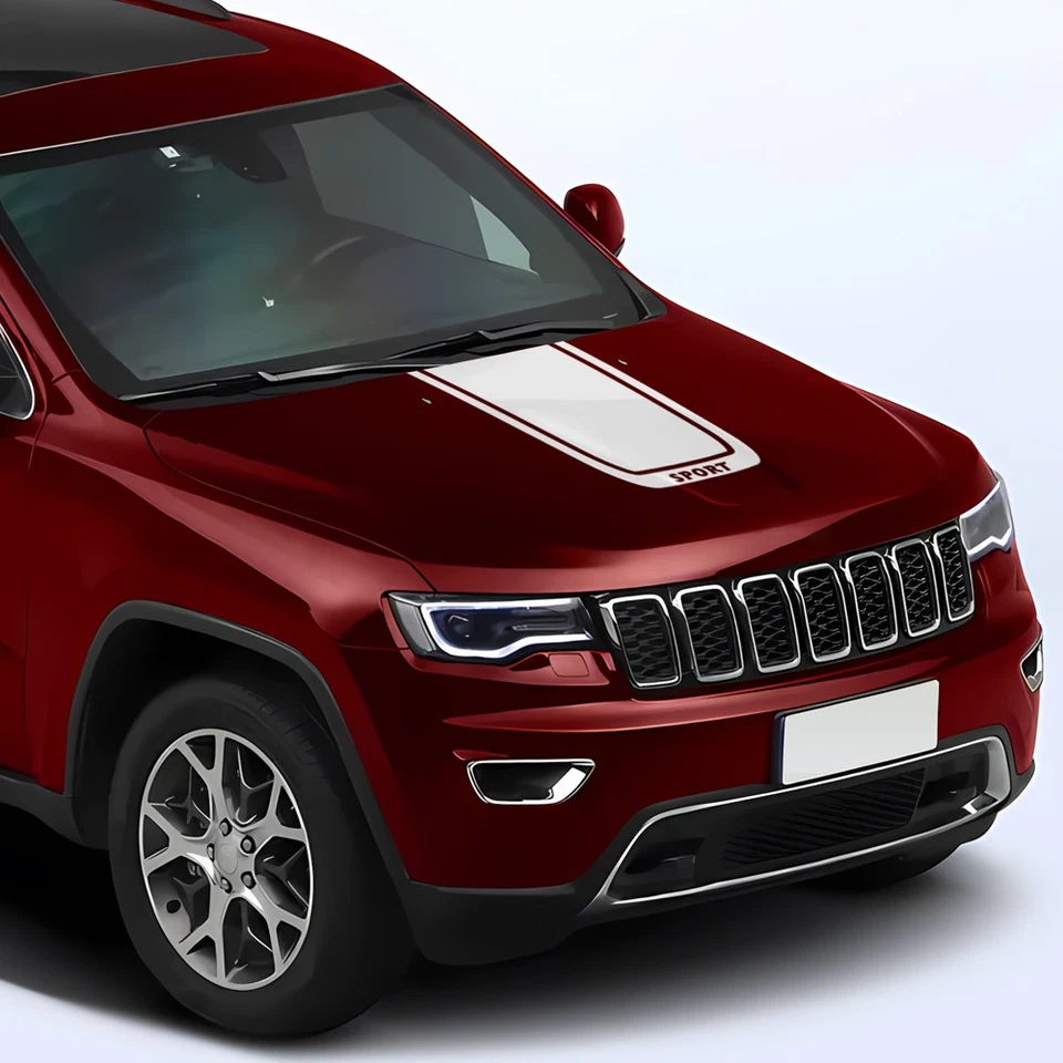 Calcomanía de capó de auto rayas adhesivas para Jeep Grand Cherokee WK2 2011-presente Foto 2 de 4