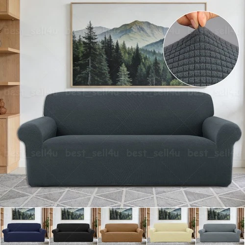 1/2/3/4 Seater Jacquard Sofa Slipcover Elastic Couch Covers Dustproof Protector