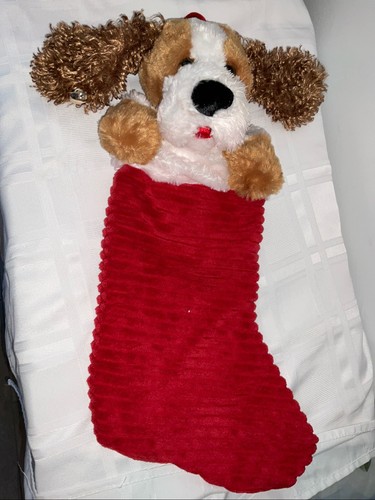 Dan Dee Welpe Hund Weihnachtsstrumpf animiertes singendes Licht 20 Zoll