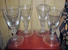 Blenko for Colonial Williamsburg 4 blown baluster wine glasses pontils