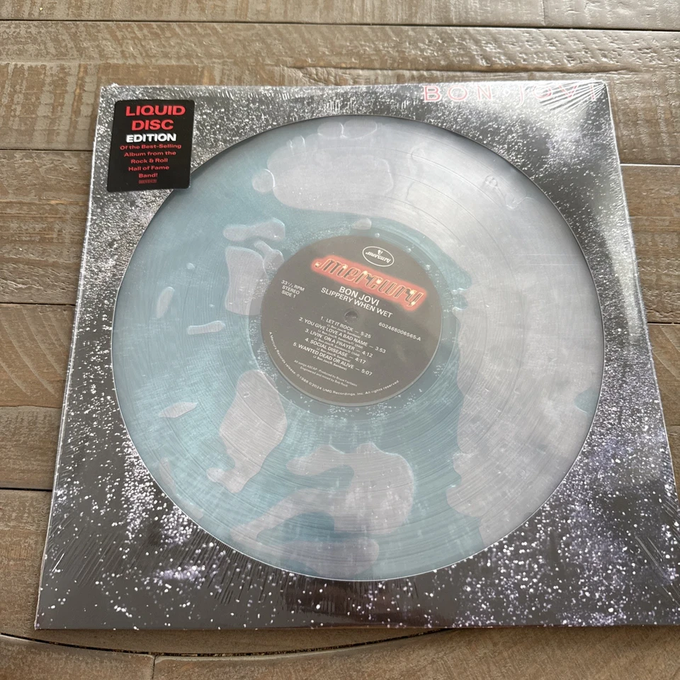 Rare Bon Jovi Slippery When Wet WATER FILLED LP New & Sealed Liquid Vinyl - Image 2 of 3