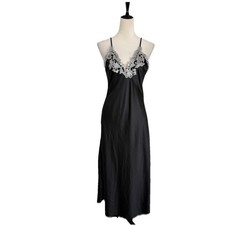 Womens Long Nightgown Black Romantic Whimsigoth Boudoir Delicate Dainty Small