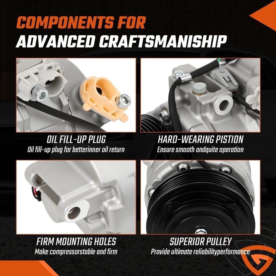 AC Compressor fit for 2013-2018 Ford Explorer Lincoln MKS MKT MKZ 3.5L / 3.7L - Image 4 of 4
