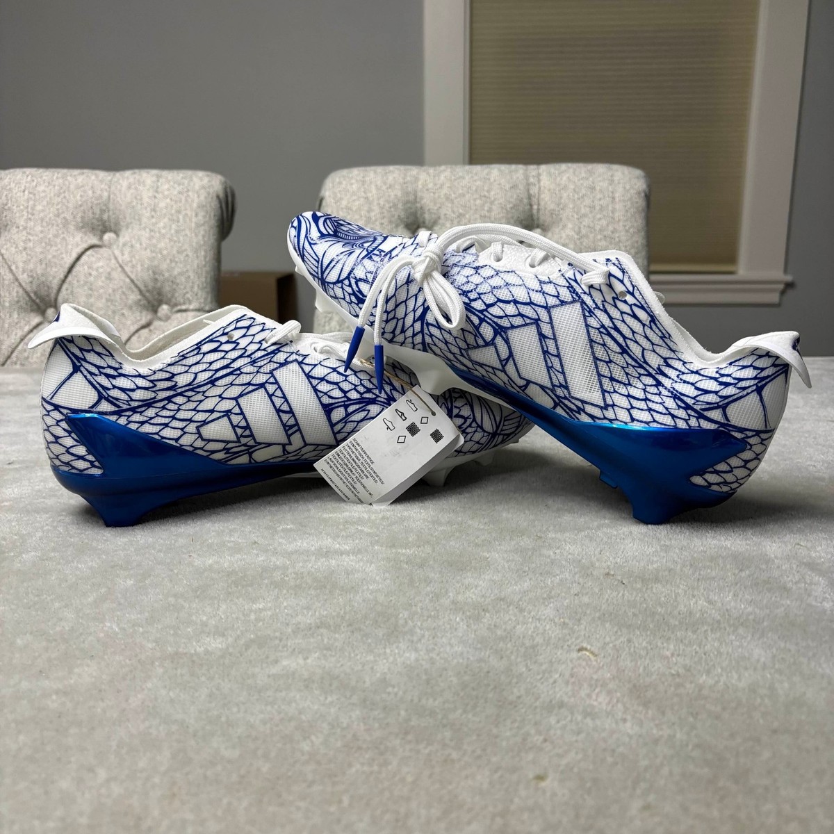 Adidas Adizero Electric II Cleats Mens Size 9.5 Blue Exotic Speed