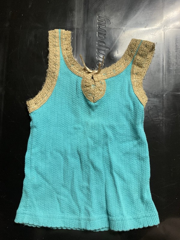 Vintage Mary Kate And Ashley Blue and Tan Tank Top Girls Size 4/5