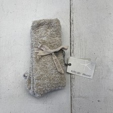 Barefoot Dreams Fuzzy Socks Womens One Size Beige Mid Calf Cozy Heathered