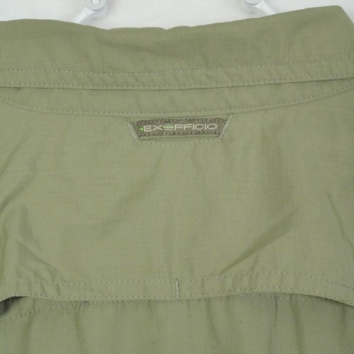 EXOFFICIO Button Shirt Men's XL Green Vented Long Sleeve Zip Pocket Performance - Picture 5 of 8
