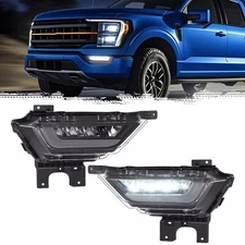 2PCS Front LED Fog Lights For Ford F150 F-150 2021 2022 2023 Bumper Lamp LH & RH