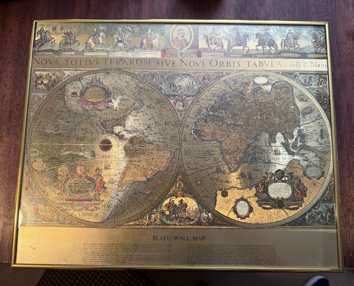 Blaeu Map In Reproduction Antique Maps, Atlases & Globes for sale