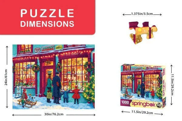 Christmas Jigsaw Puzzle by Springbok Toy Shop 1000 Piece Made in USA - Image 4 of 4