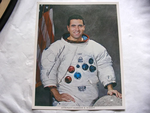 Apollo 17 Astronaut Harrison Schmitt Hand-Signed/Autographed WSS Litho/Photo