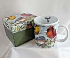 Lang and Wise Feathered Friends Collectible Coffee Tea Mug in Box 1998 Birds