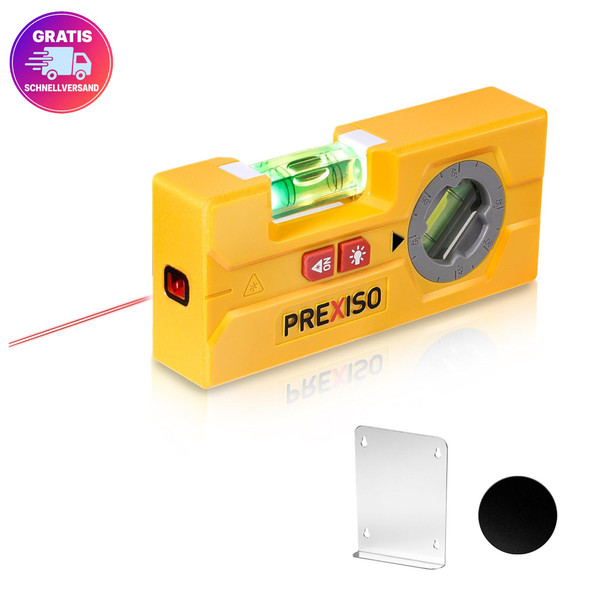 Prexiso Linienlaser Wasserwaage 2In1 Mini Torpedo Wasserwaage Magnet 9M Laser-image