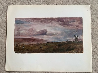 John Constable Ölskizze Kunstdruck 1960er Windmühle bei Brighton 1824 kostenloser Versand