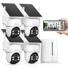 ARCCTV Dual-Band WiFi Solar Powered Security Camera System Wireless Outdoor CCTV