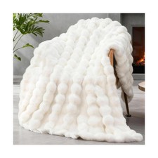 Faux Fur Throw Blanket for Couch, 1000 GSM Cozy Fuzzy Fluffy Soft Plush Thick...