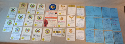 RARE Vintage BSA Scout Rank Merit Badge HUGE Cards Lot 1969 72 & OA & Swim Award