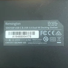 Kensington SD4750P USB-C Dual 4K Docking Station • 100W Laptop Charging 10ports