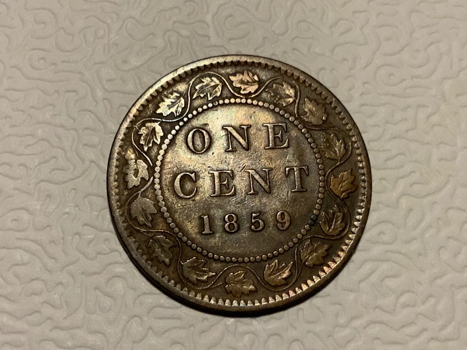 CANADA 1859 , Bronze Large Cent, -QUEEN VICTORIA - Large Cent Coin Foto 2 de 4