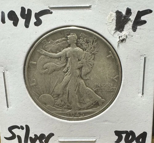 1945 Walking Liberty Half ½ Dollar 90% Silver VF