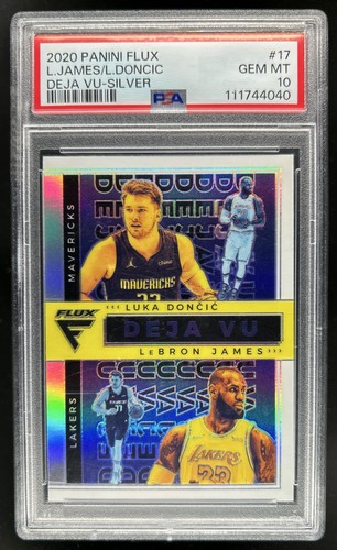 2020-21 Panini Flux LeBron James Luka Doncic Deja Vu Silver #17 Pistons PSA 10