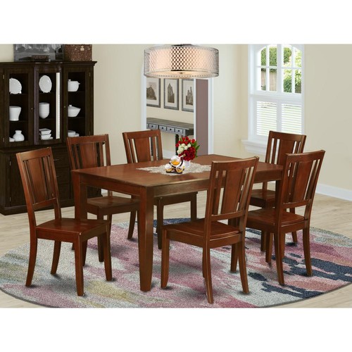 7 Pc Dining room set for 6-Kitchen Table and 6 Kitchen Chairs - Picture 2 of 4