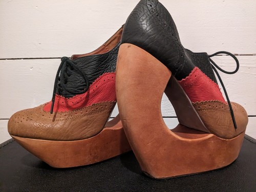 Jeffrey Campbell Havana Last Rockin Plataformas Oxford Madera Recortada Cuña 8 - Imagen 11 de 20