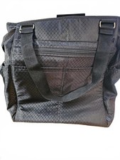   Thirty-One Gifts Large Utility Tote   Solid Black Quilted Polyester   