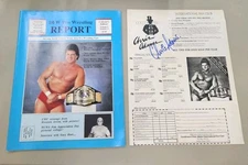 Signed Chris Adams Promo + 1986 DFW Pro Wrestling Report Magazine #1 WWF WCW NWA