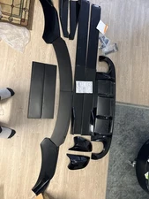 Front Bumper Lip Spoiler Side Skirts Rear Glossy Black For INFINITI Q50 Q60 Q70