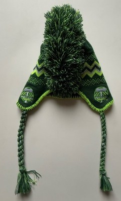 Adidas One Size Boys Green Knitted Portland Timbers Earflap Hat