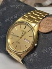 Vintage Seiko 5C23-8009 Alarm Quartz Gold Tone Mens Watch