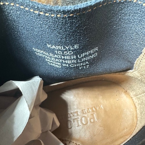 Polo Ralph Lauren KARLYLE Mid Boots Mens 10.5 Blue Suede EUC - Picture 10 of 10