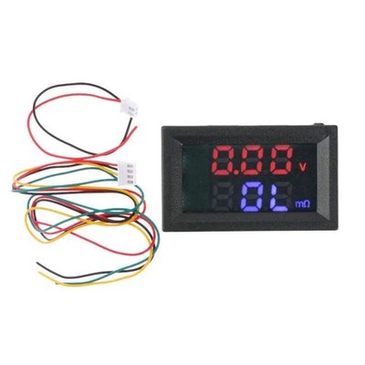 0.56 Inch Dual Digital Display Battery Voltmeter Resistor Tester Red Blue Displa