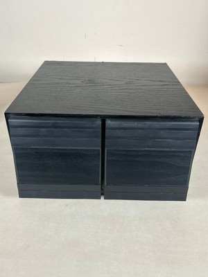 Vintage Medienaufbewahrung Schwarz Esche Holzoptik CD Schublade Kapazität