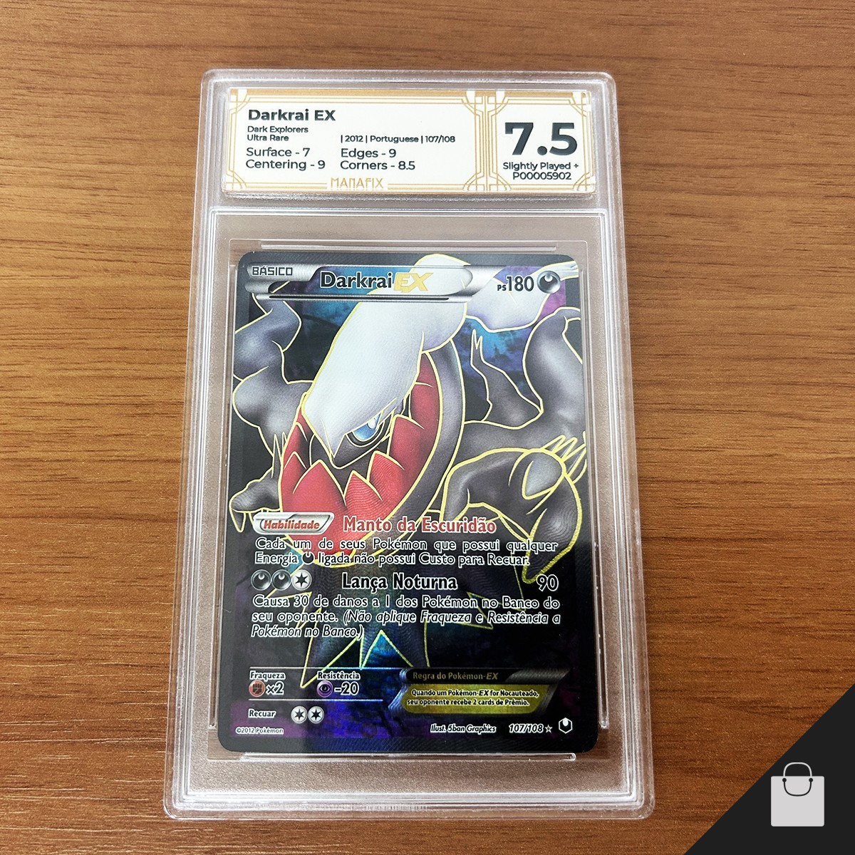 Darkrai EX 107/108 Dark Explorers Rare Brazilian Pokemon Card
