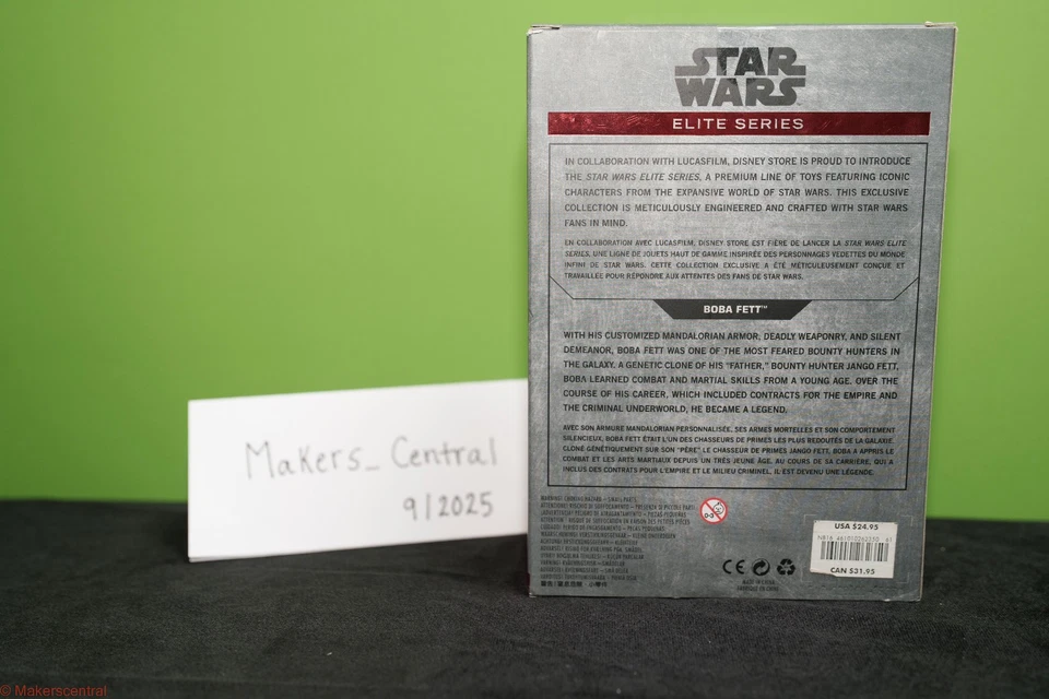 Figura Die Cast Star Wars Disney Store Elite Series Boba Fett con Capa Foto 4 de 4
