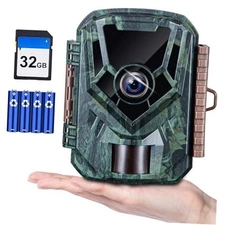  Trail Camera 36MP 2.7K, Mini Game Camera with Night Vision 0.1s Trigger Green