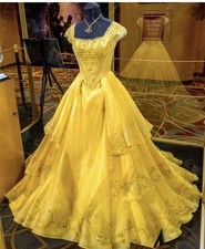 Gold Elegant Corset Lace Up Applique A-Line Gowns Custom Formal Occasion Dress